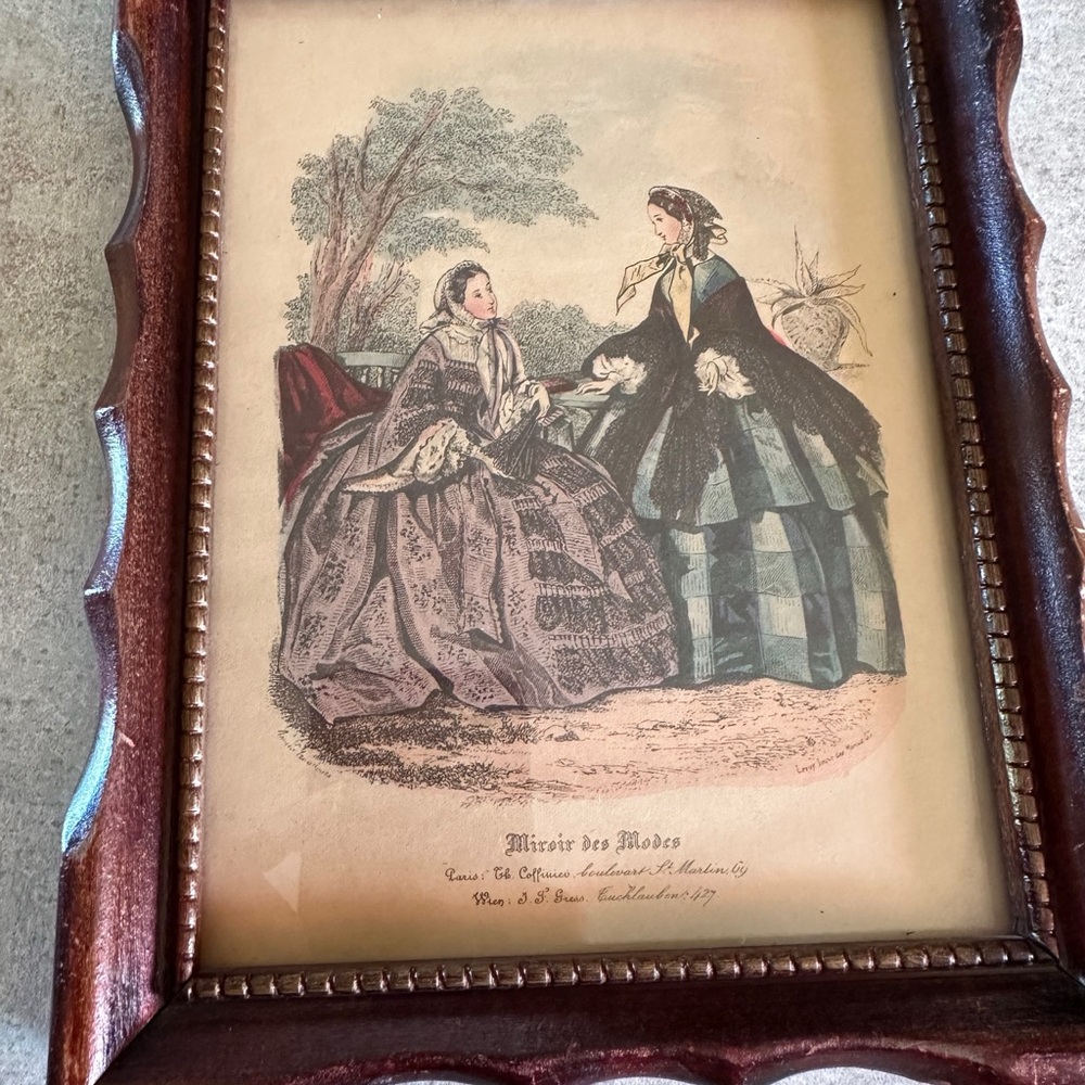 Elegant Fashion Print with Brown Frame